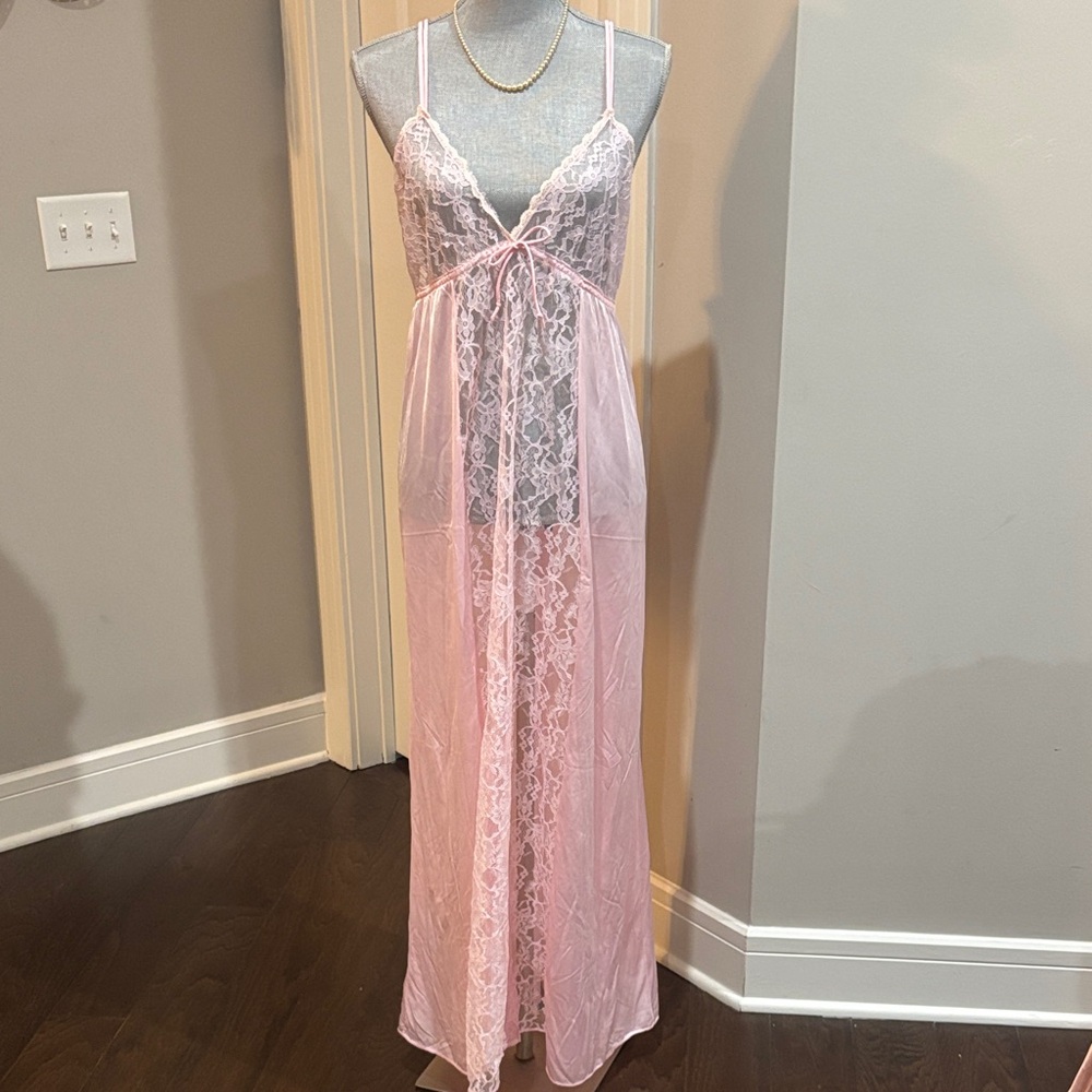 Vintage Jill Andrea Pink Coquette Soft Girl Slip Dress Lingerie Size XX-Large